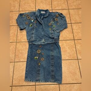 Denim Skirt Suit